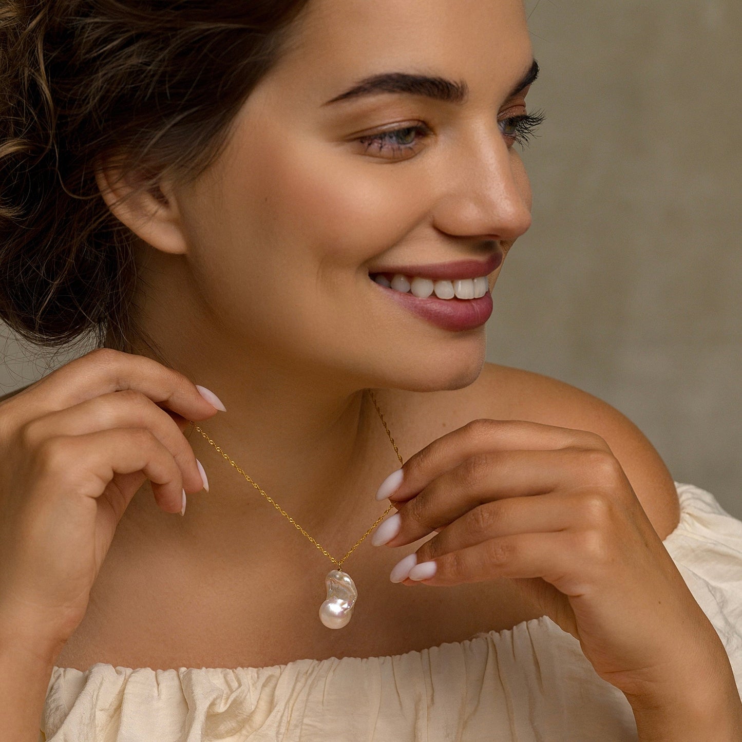Baroque Pearl Necklace-Embrace celestial beauty with our Sun & Moon Baroque Pearl Necklace. Embrace the beauty of transformation. Shop now for a touch of elegance. 🏆-Dazzledvenus