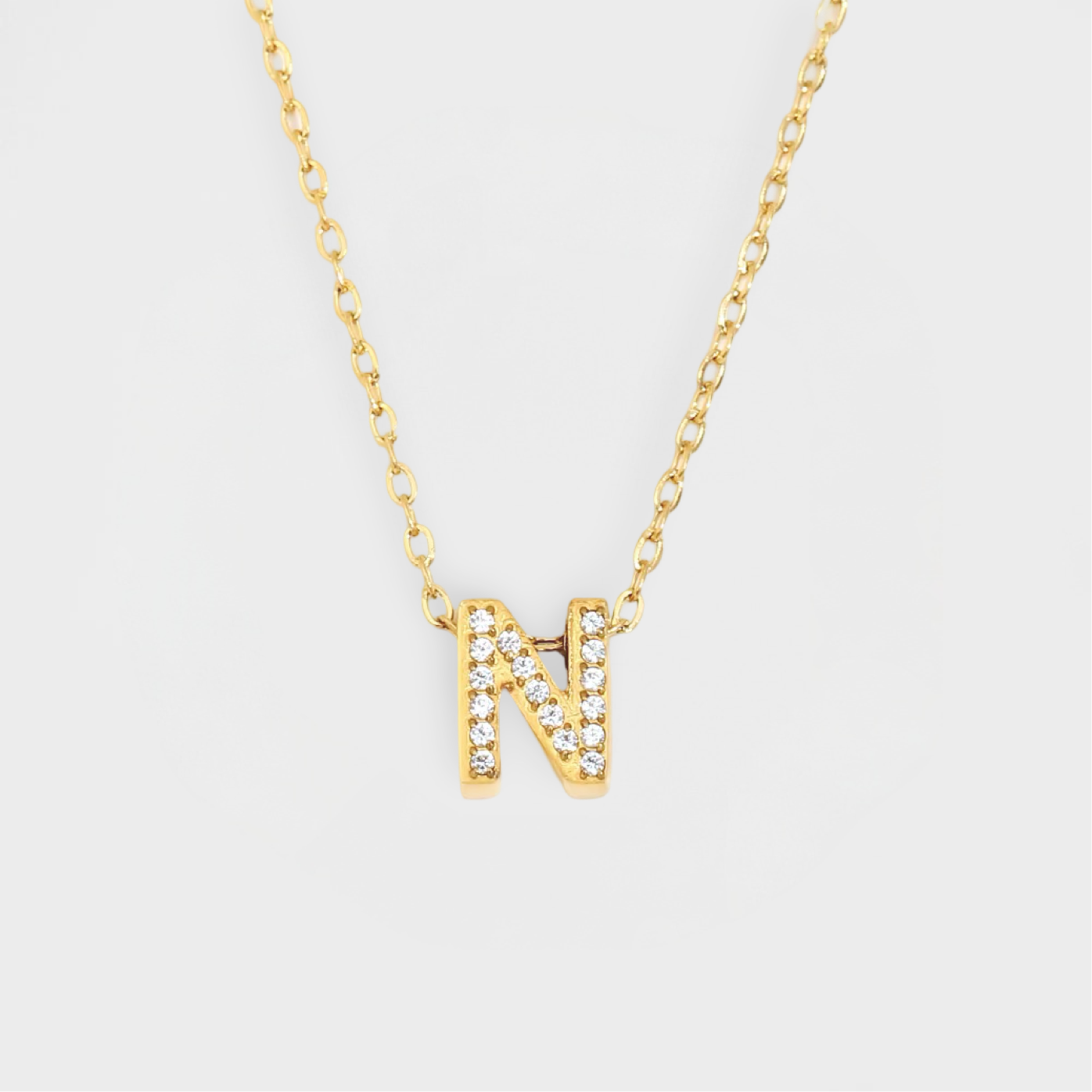 Dazzle Petite Initial Necklace-Dazzledvenus