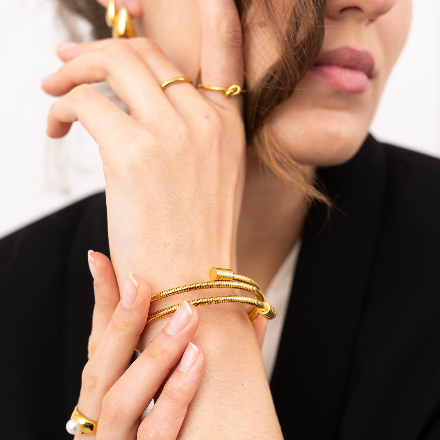 Spiral Cuff Bangle-Dazzledvenus