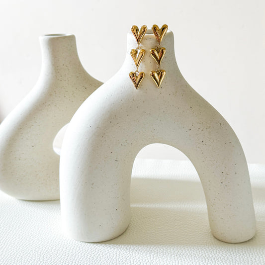 Graduated Heart Drop Earring