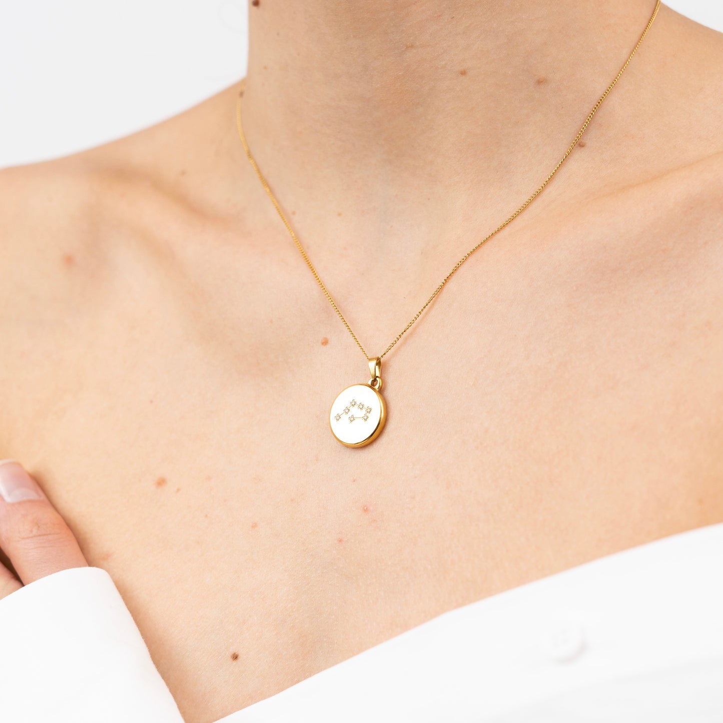 Stargazer Zodiac Necklace-Purchase stylish Twisted Herring Bone Necklace. Explore our online collection for trendy accessories reflecting the charm of the Emerald Isle. Order yours now!-Dazzledvenus