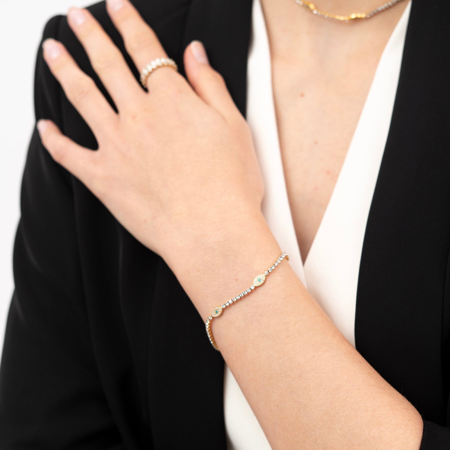 Evil Eye Tennis Bracelet-Dazzledvenus
