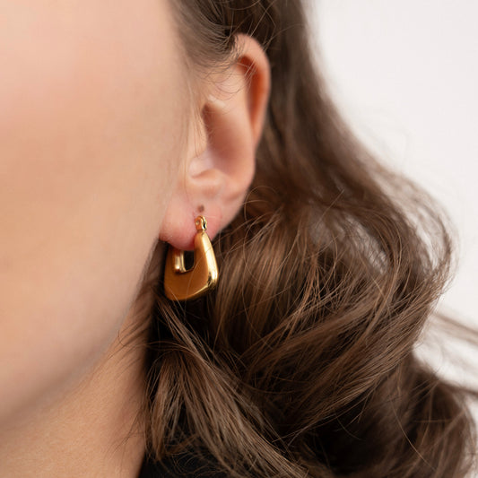 Sage Square Hoop Earring