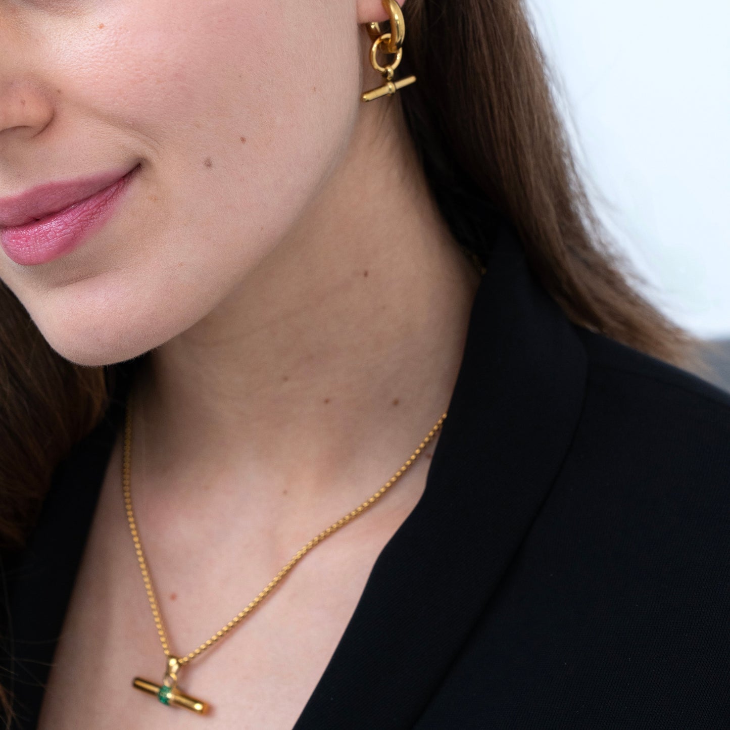 CZ T Bar Necklace