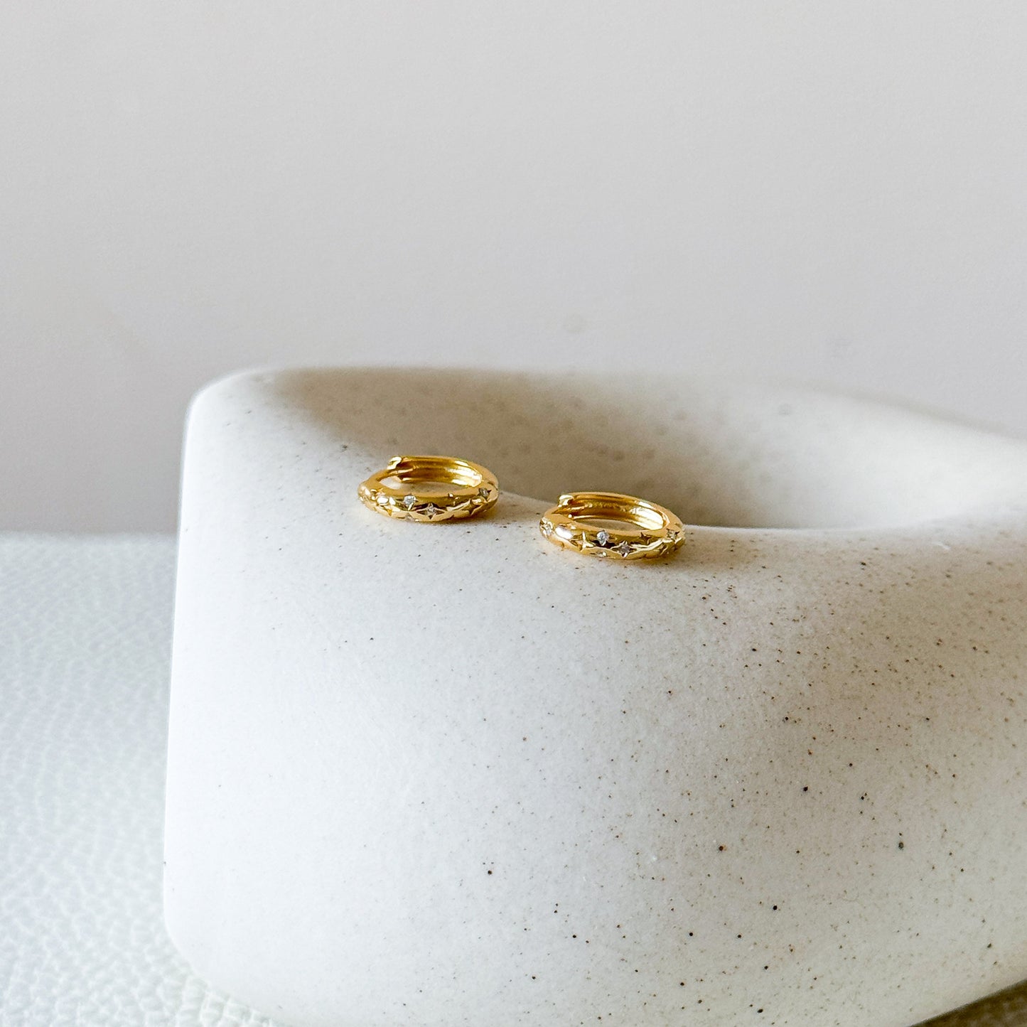 Star & Moon Huggie Hoop Earring