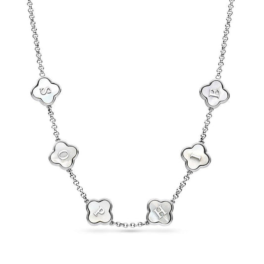 Clover Name Necklace-Elevate your fashion game instantly! Order your Personalized Bubble Name Choker today to add a personalized touch to your style. Don't miss out. Shop Now! 💥-Dazzledvenus