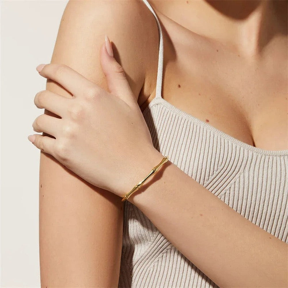 Bamboo Cuff Bangle Bracelet