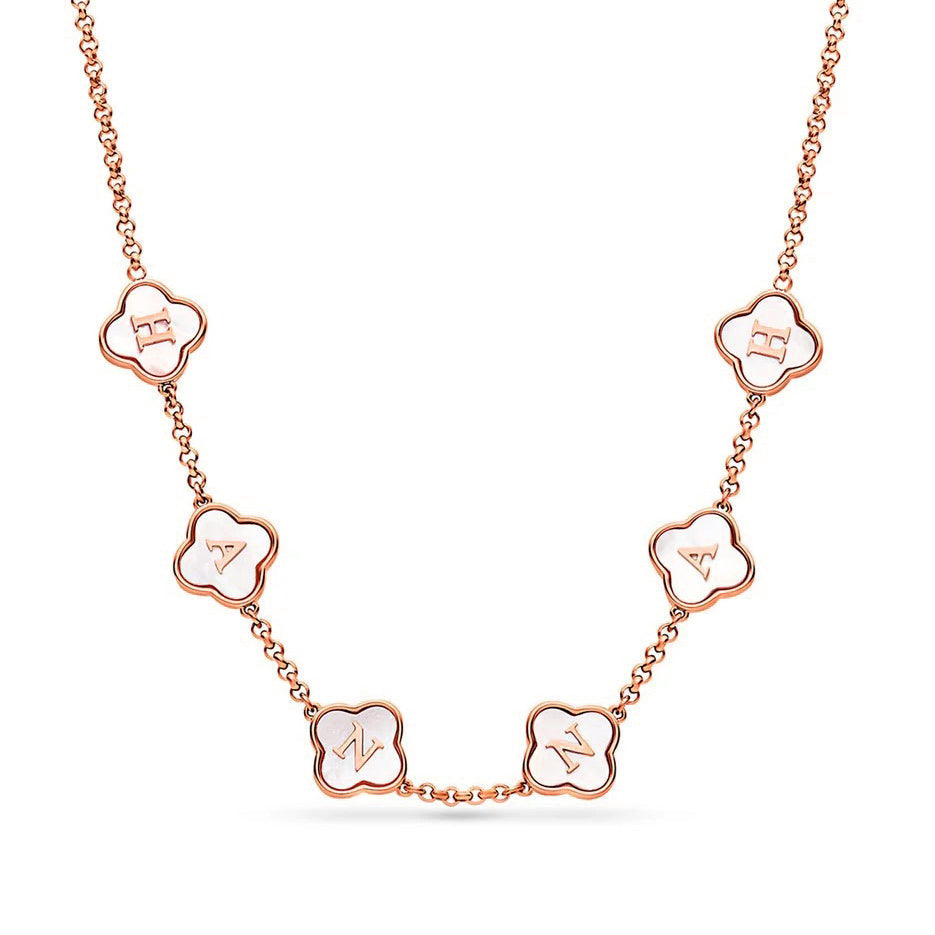 Clover Name Necklace-Elevate your fashion game instantly! Order your Personalized Bubble Name Choker today to add a personalized touch to your style. Don't miss out. Shop Now! π₯-Dazzledvenus