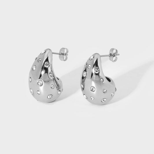 CZ Chunky Tear Drop Earring