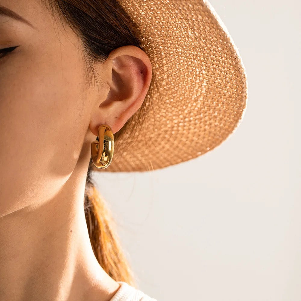 Chunky Hollow Tube Earring