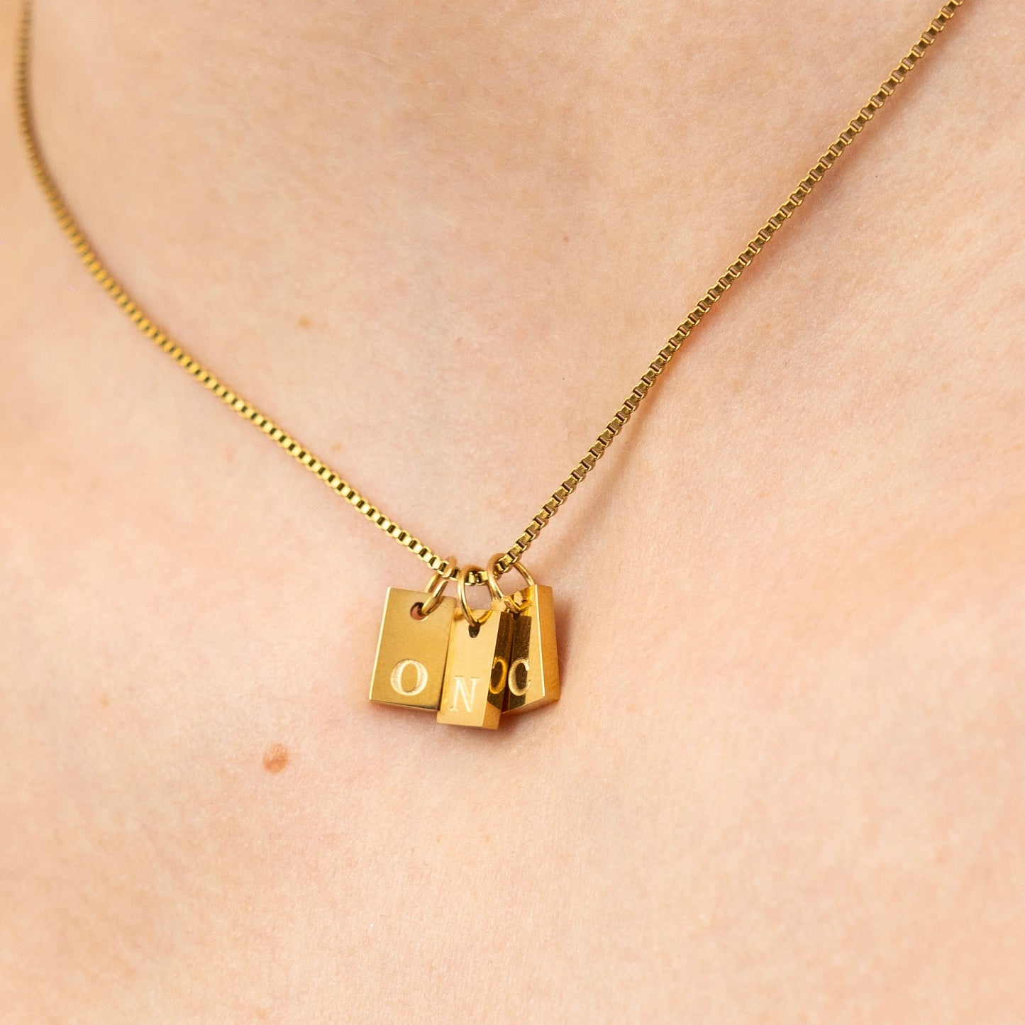 Mini Tablet Initial Necklace