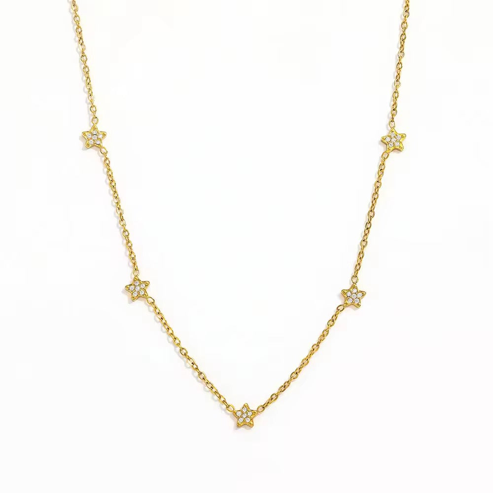 Delicate Star Shine Necklace-Purchase stylish Twisted Herring Bone Necklace. Explore our online collection for trendy accessories reflecting the charm of the Emerald Isle. Order yours now!-Dazzledvenus