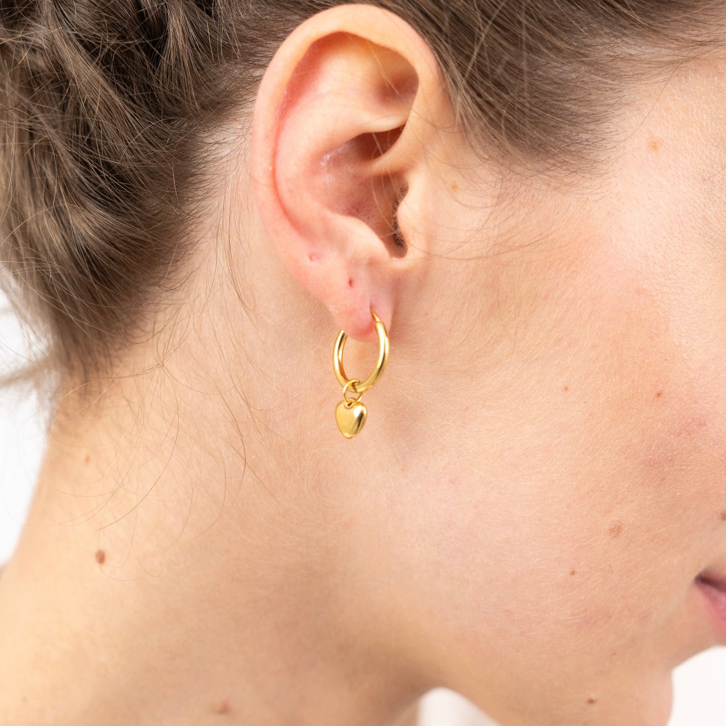 Dainty Heart Huggie Hoop Earring