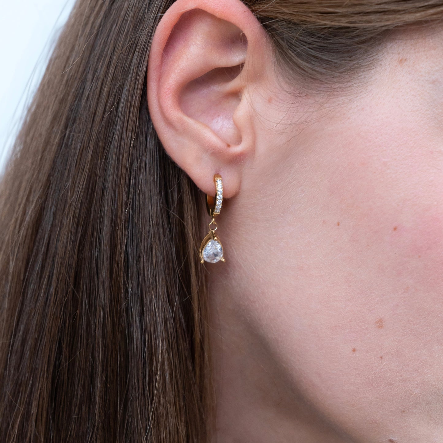 Tear Drop Huggie Earring