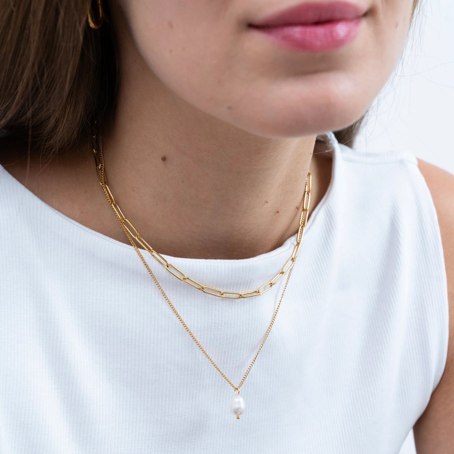 Lara Pearl Duo Necklace