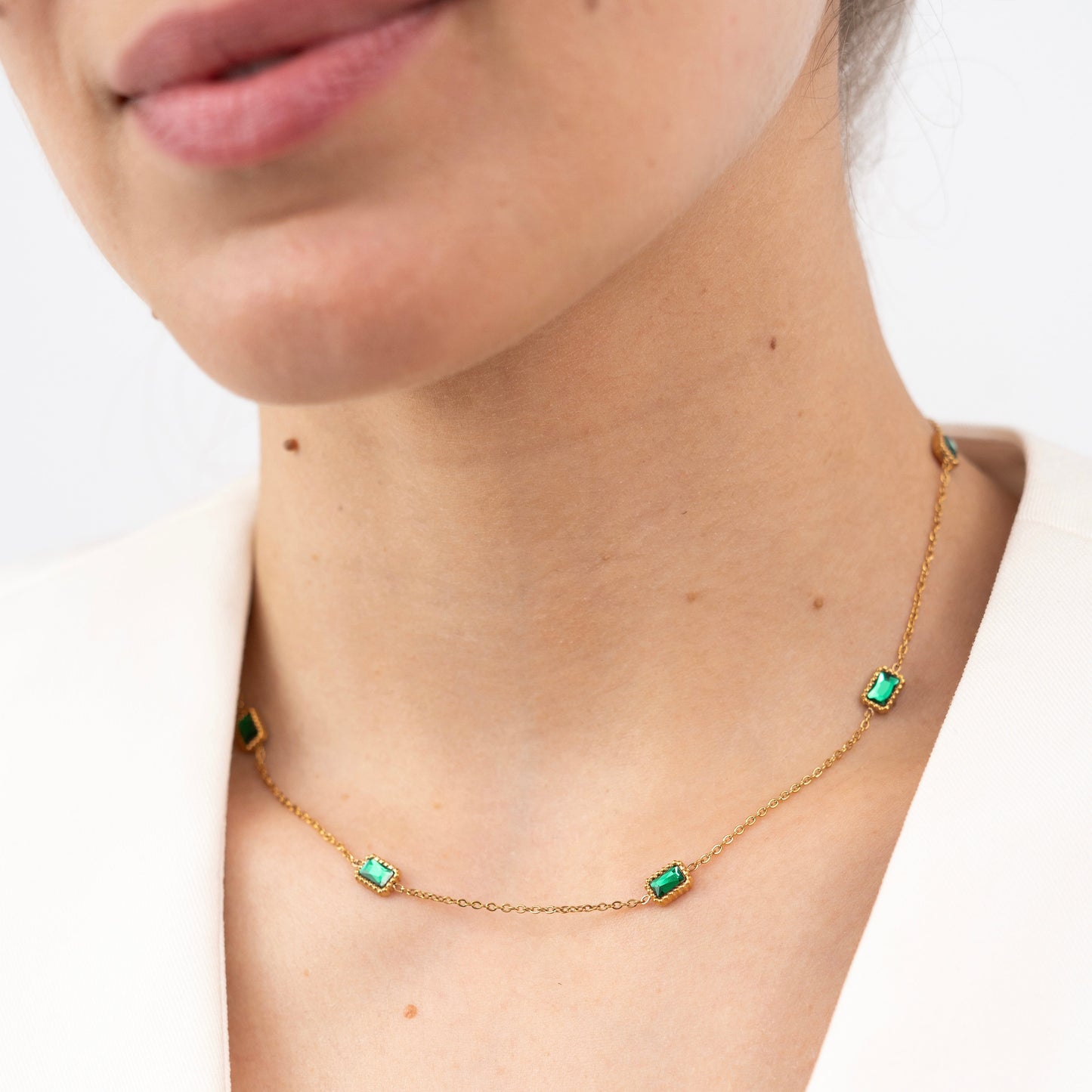 Station Emerald Necklace-Purchase stylish Twisted Herring Bone Necklace. Explore our online collection for trendy accessories reflecting the charm of the Emerald Isle. Order yours now!-Dazzledvenus