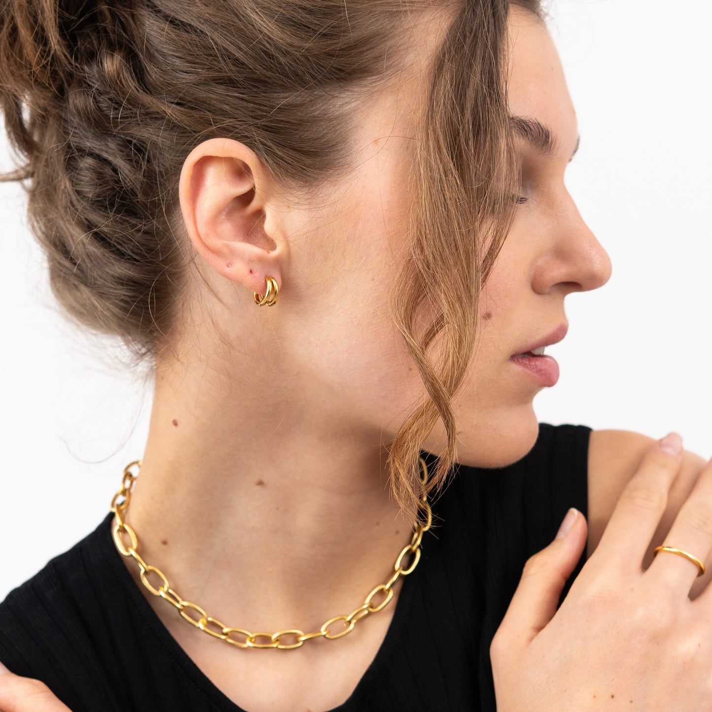 Duo Bar Huggie Earring