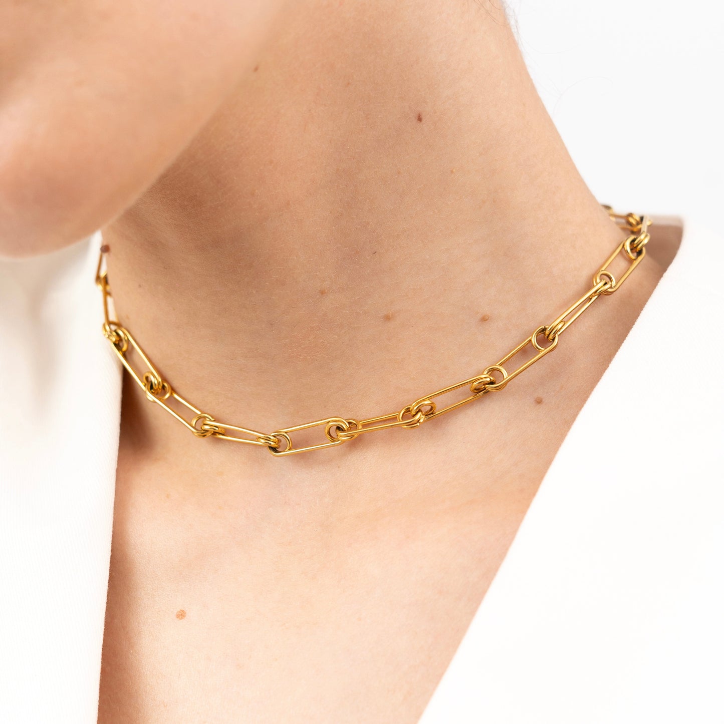 Classic Paper Clip Links Necklace