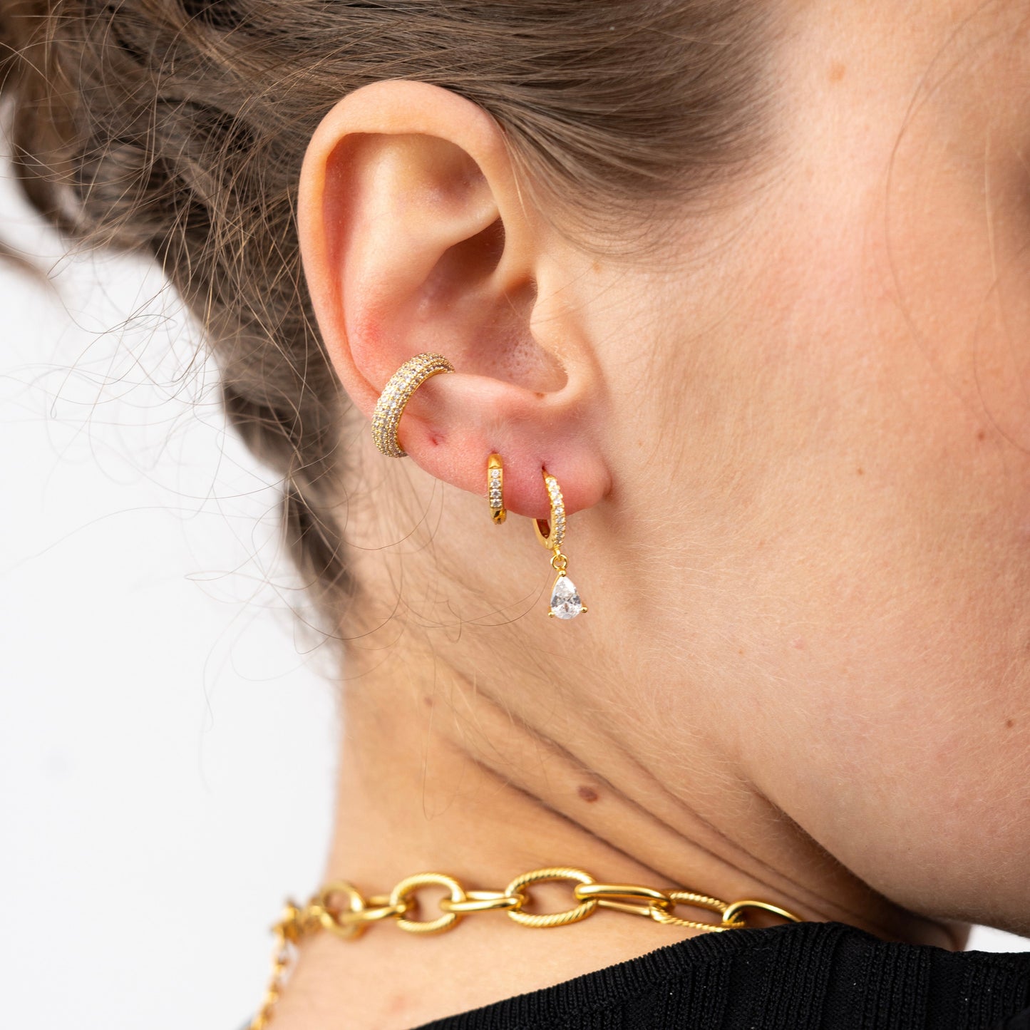 Tear Drop Huggie Hoop Earring