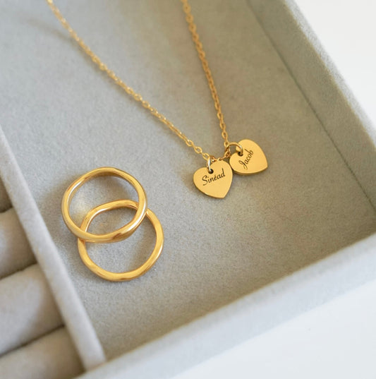 Two Hearts Engraved Necklace