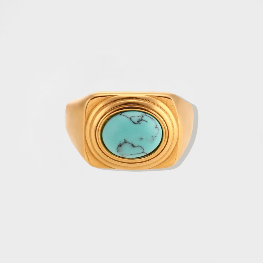 Turquoise Gemstone Signet Ring