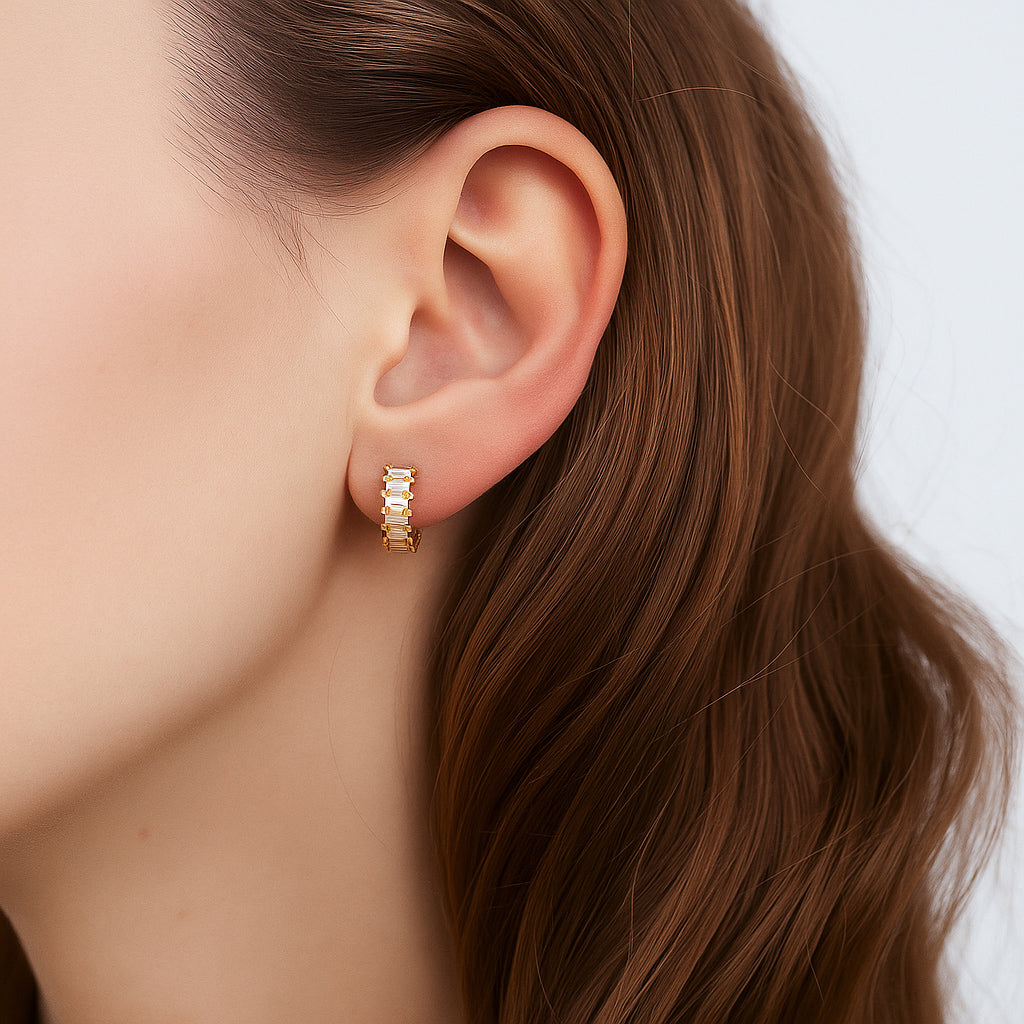 Phoebe Huggie Hoop Earring-Dazzledvenus