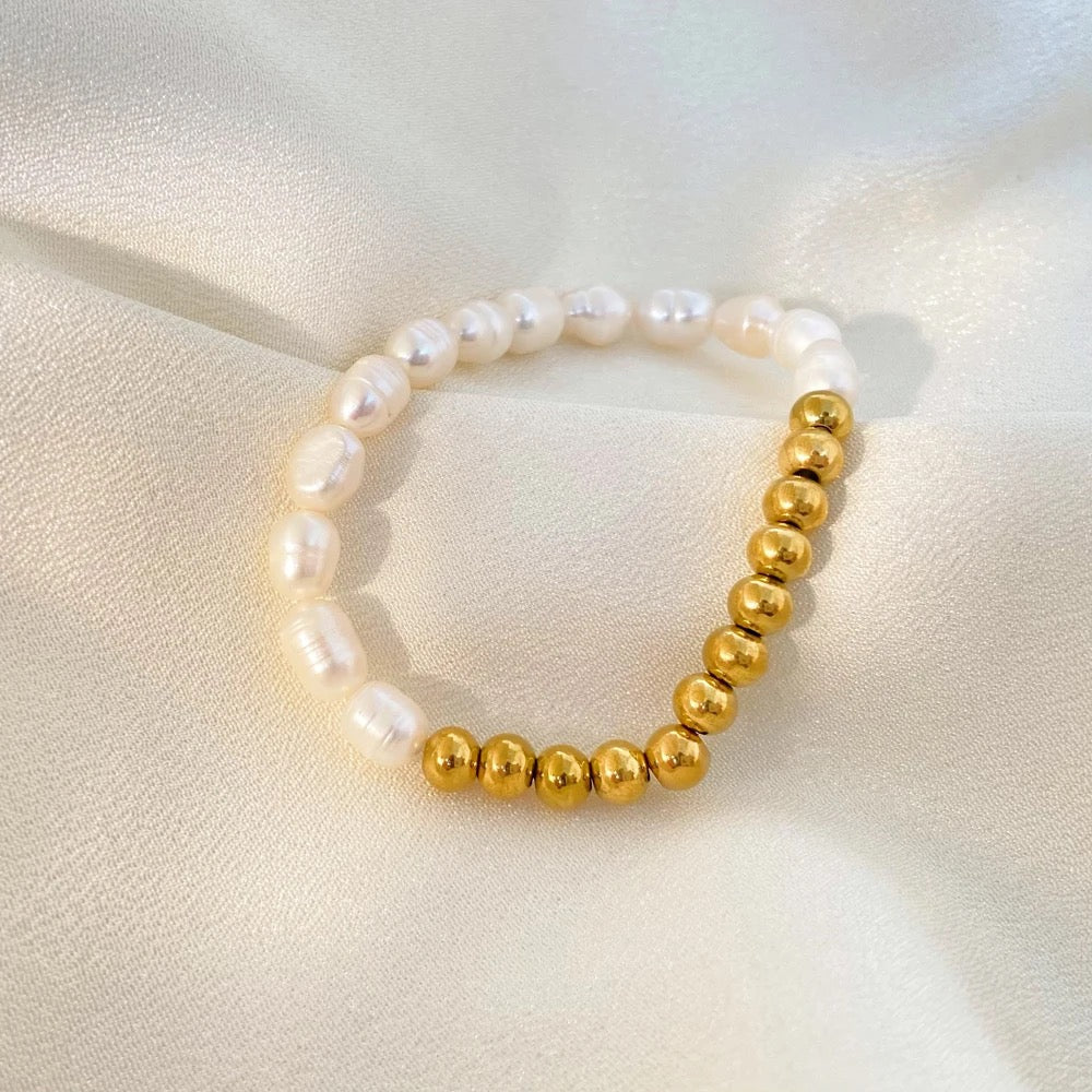Pearl & Bead Stretchable Bracelet