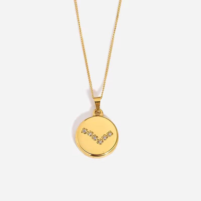 Stargazer Zodiac Necklace-Pisces-Purchase stylish Twisted Herring Bone Necklace. Explore our online collection for trendy accessories reflecting the charm of the Emerald Isle. Order yours now!-Dazzledvenus