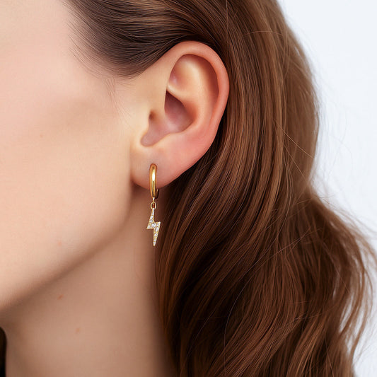 Lightning Bolt Huggie Earring