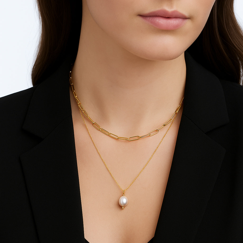 Lara Pearl Duo Necklace