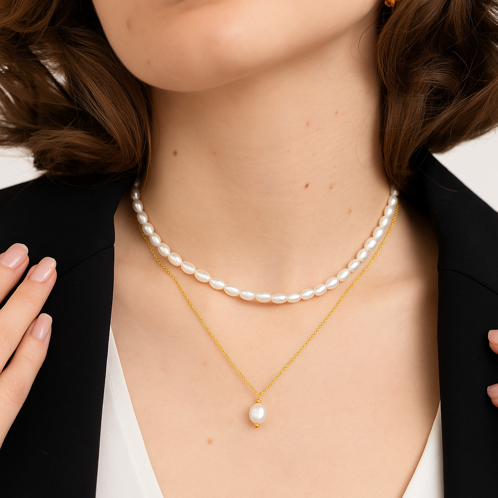 Multilayered Ophelia Pearl Necklace