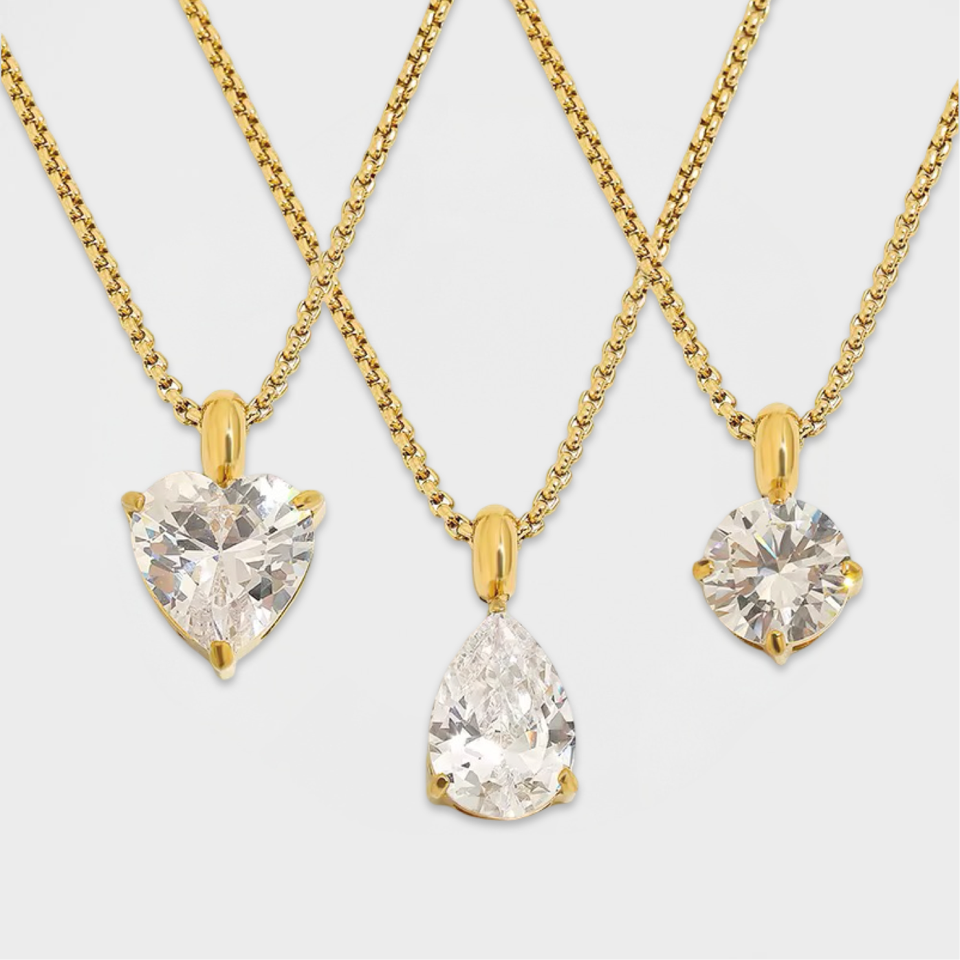 Solitaire Necklace-Explore our exclusive CZ Emerald Crescent Moon Necklace collection. Elevate your style with our stunning designs. Order now for a touch of elegance! 🚀-Dazzledvenus