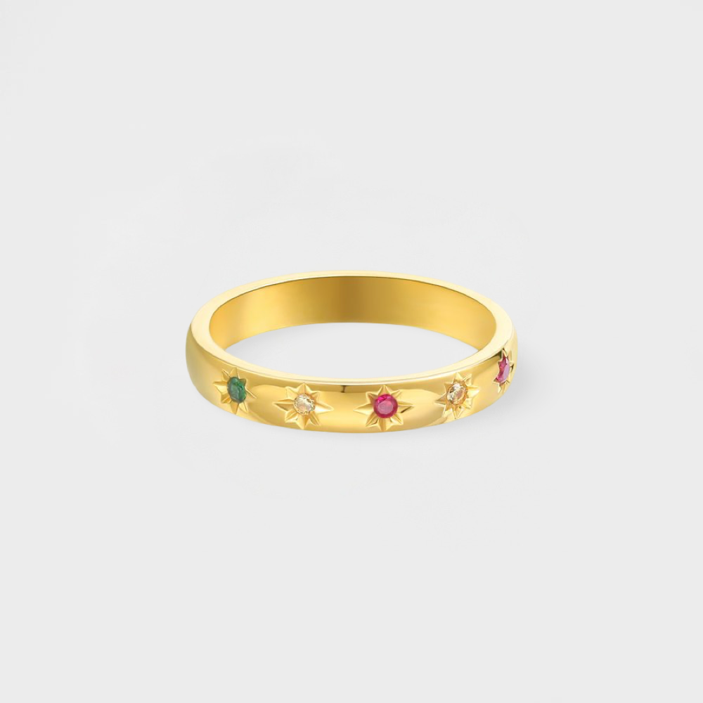Multi Starburst Band Ring