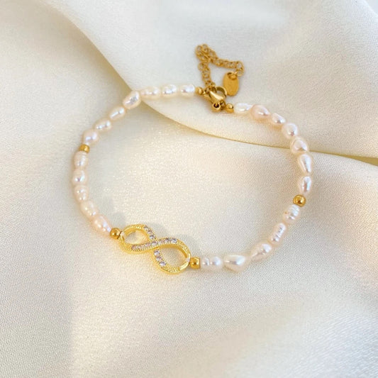 Pearl Infinity Bracelet