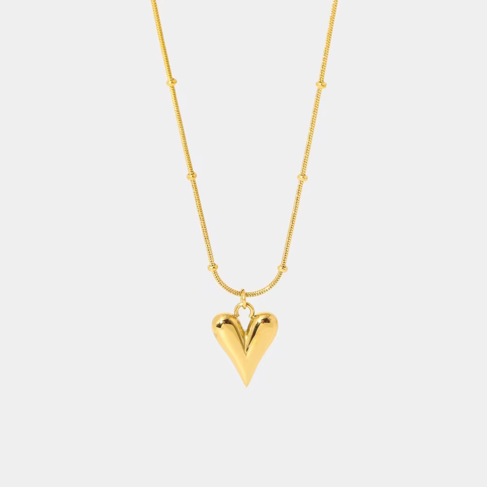 Adore Heart Necklace-Gold-Dazzledvenus