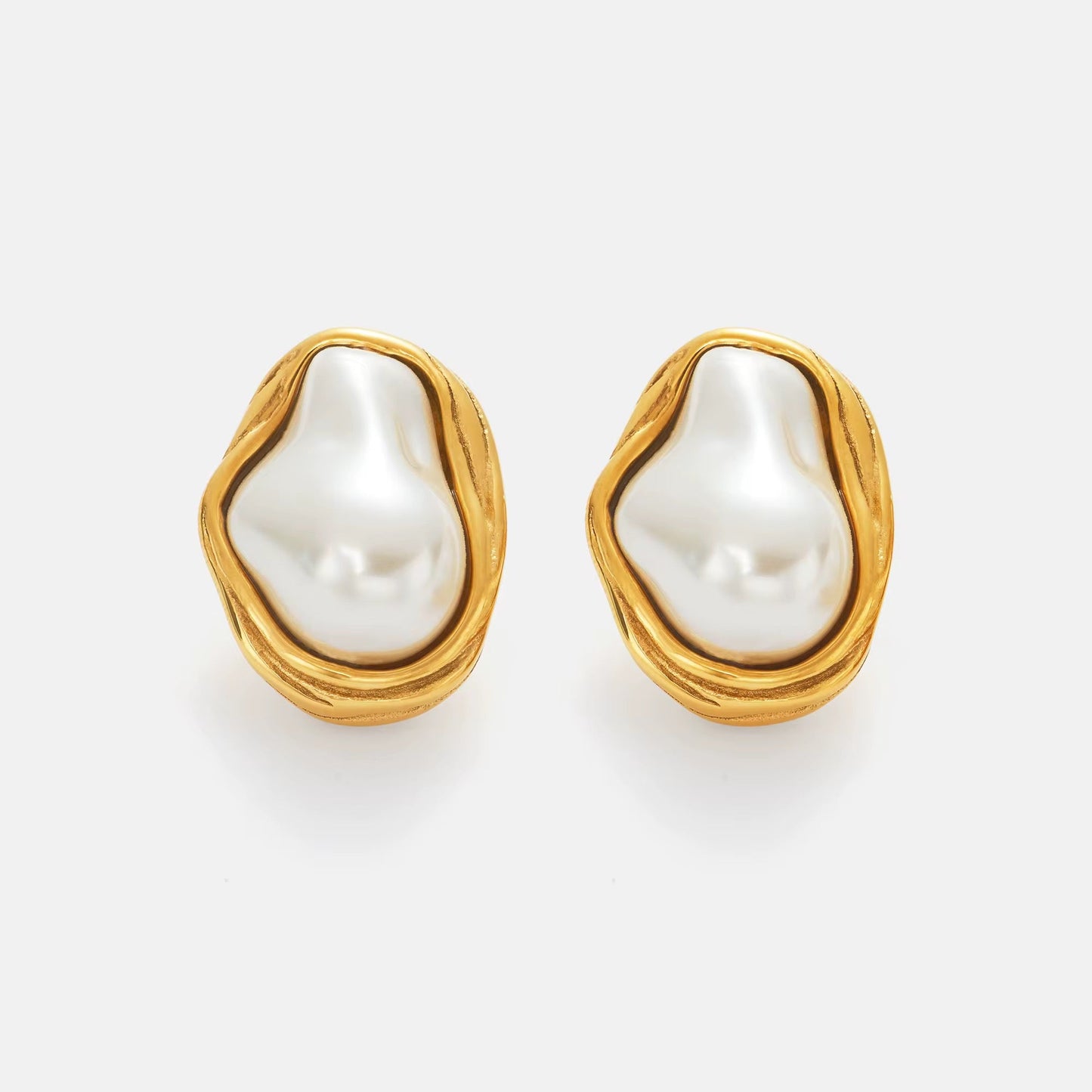 Abstract Baroque Pearl Earring-Dazzledvenus