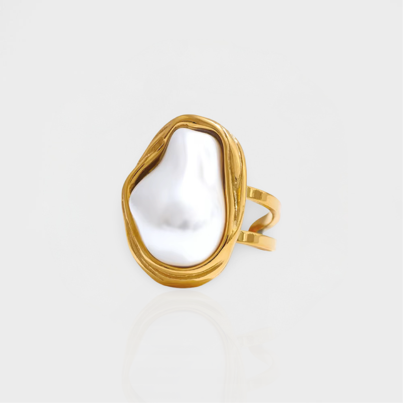 Abstract Baroque Pearl Ring-Dazzledvenus