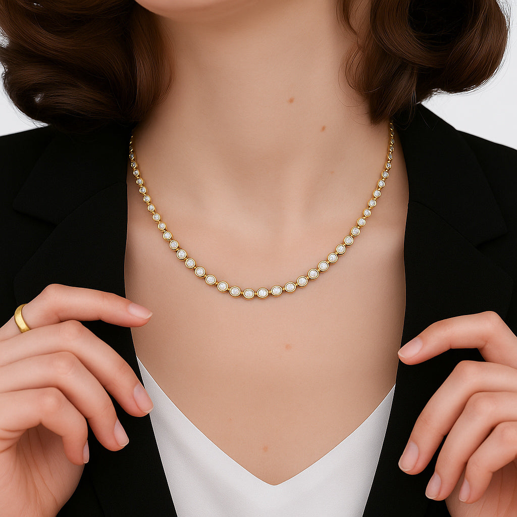 Willow Bezel Choker Necklace-Express your style and affection with a love choker necklace. Purchase now from our collection, reflecting your unique taste and personality. Shop now! ✨-Dazzledvenus