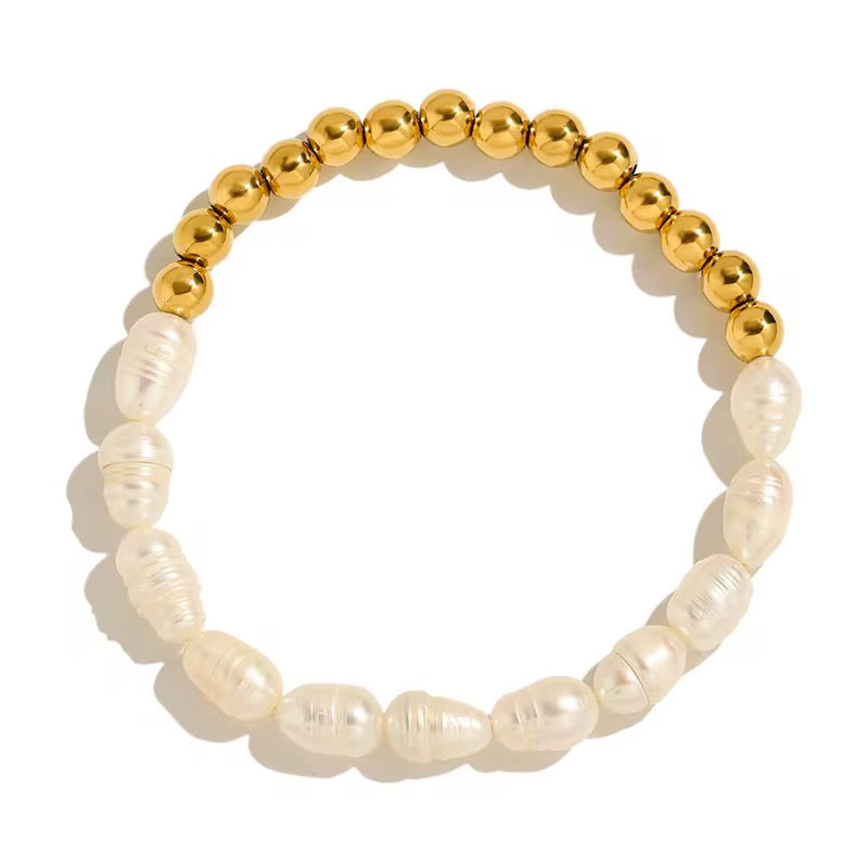 Half & Half Pearl Bracelet