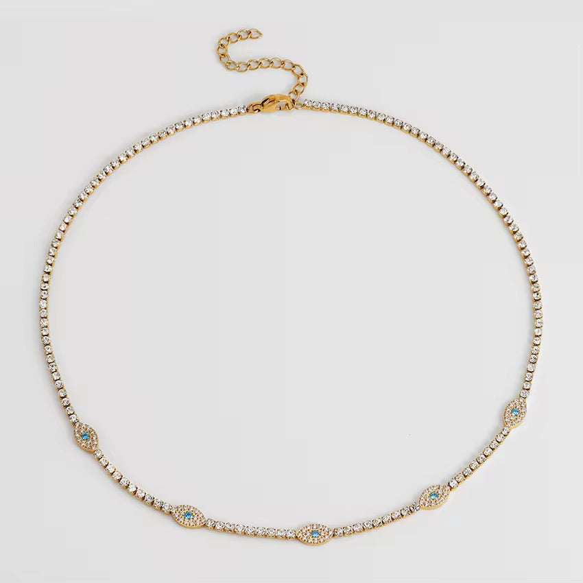 Evil Eye Tennis Necklace