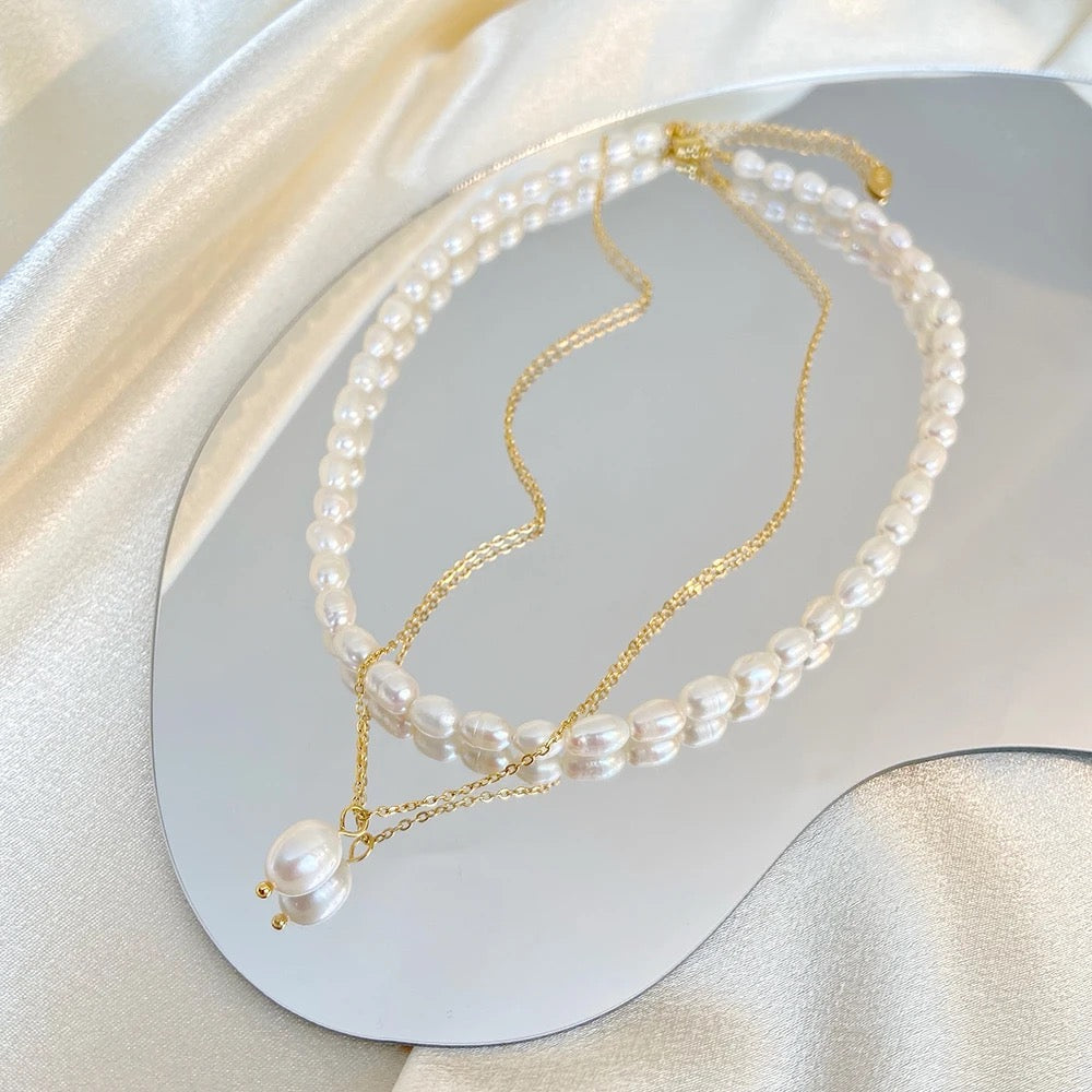 Multilayered Ophelia Pearl Necklace-Purchase authentic Pearl Double Layer Necklace. Embrace timeless elegance with our exquisite collection. Shop now our exquisite collection today!š„-Dazzledvenus