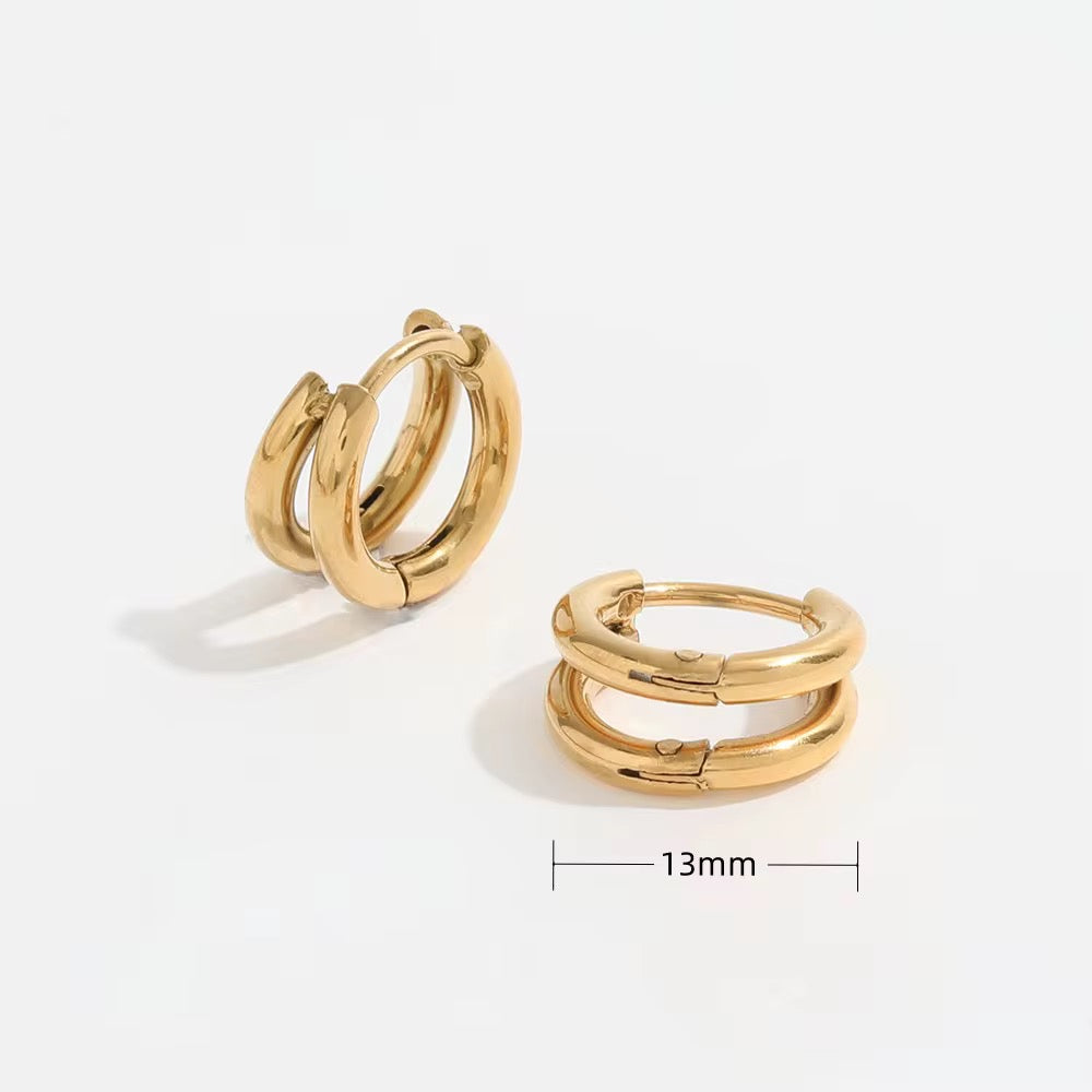 Duo Bar Huggie Hoop Earring-Dazzledvenus