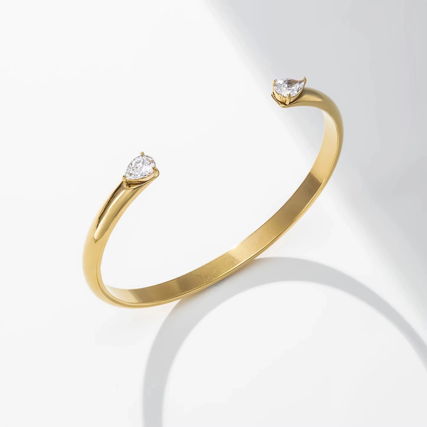 Halo Pear Cuff Bangle