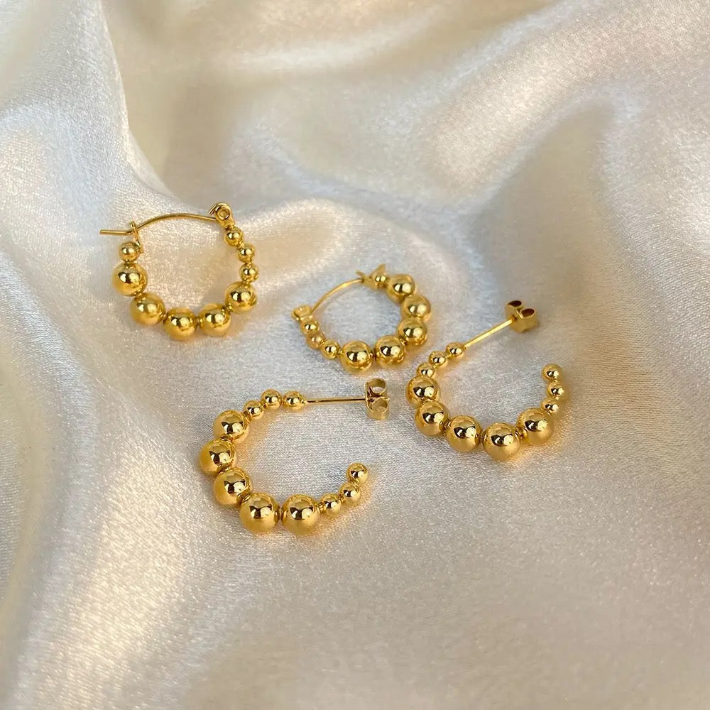 Beaded Small Hoop Earring