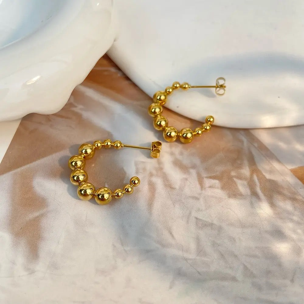 Beaded Small Hoop Earring