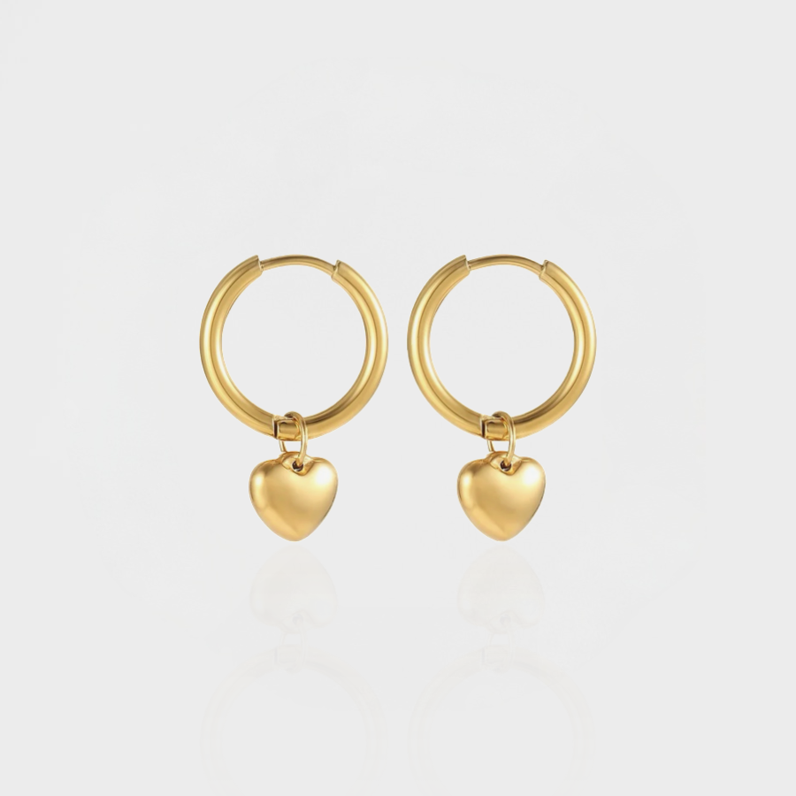 Dainty Heart Huggie Hoop Earring