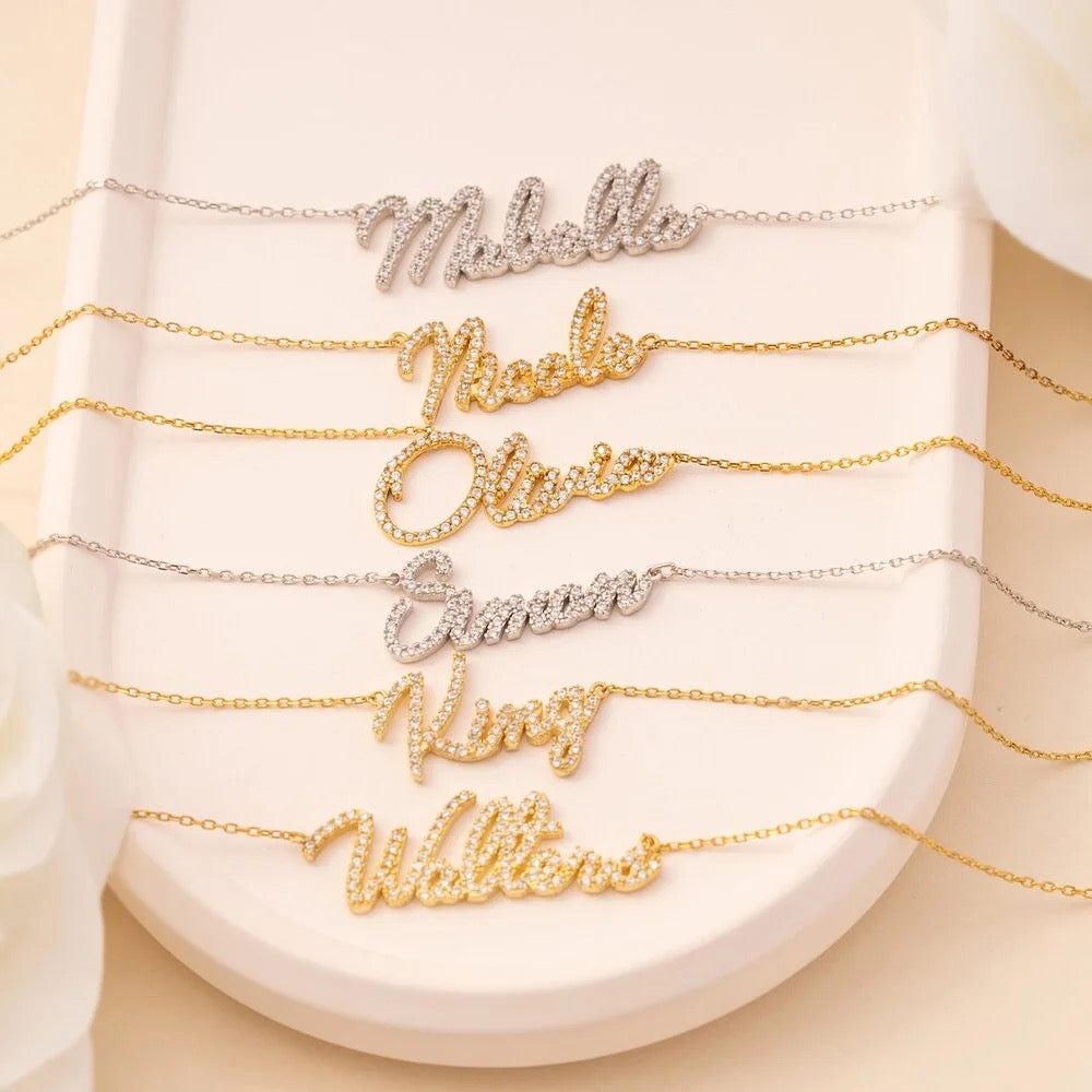 Personalised CZ Glory Name Necklace