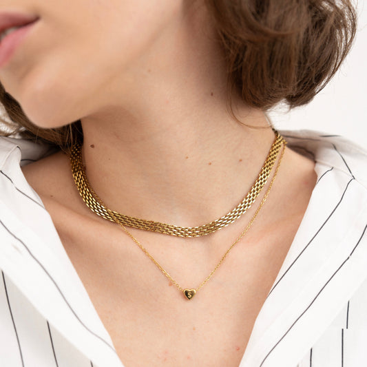 Petite Heart Initial Necklace