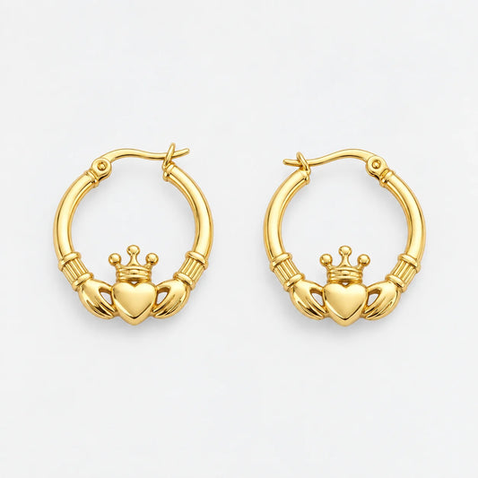 Queen of Claddagh Hoop Earrings