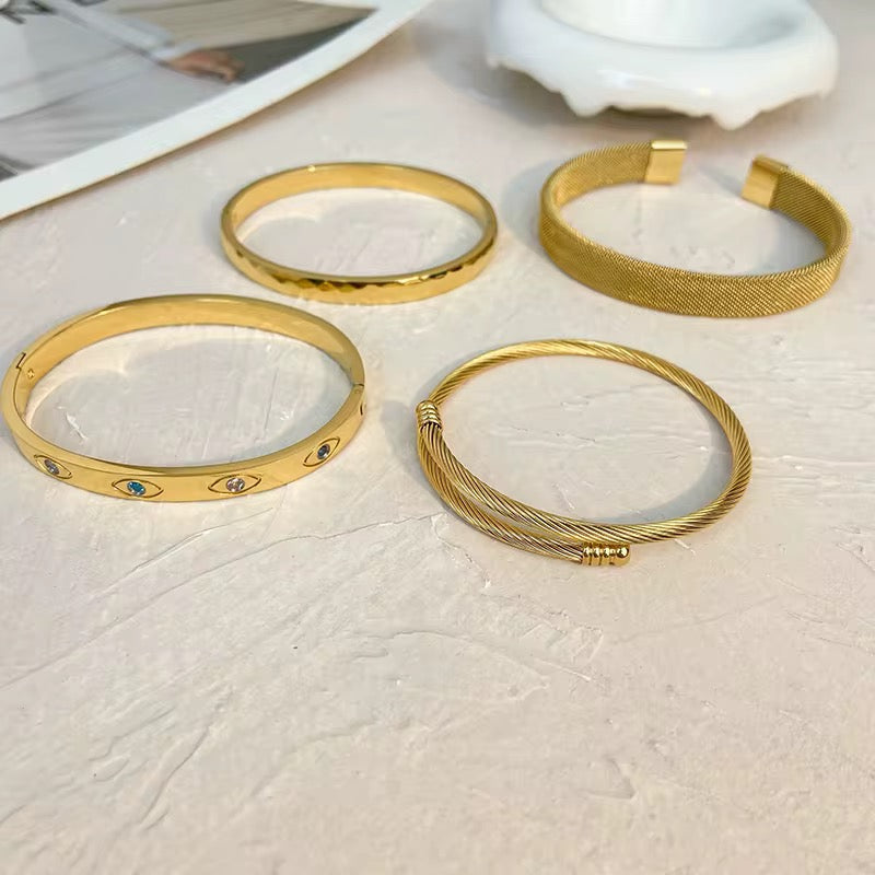 CZ Evil Eye Bangle-Dazzledvenus